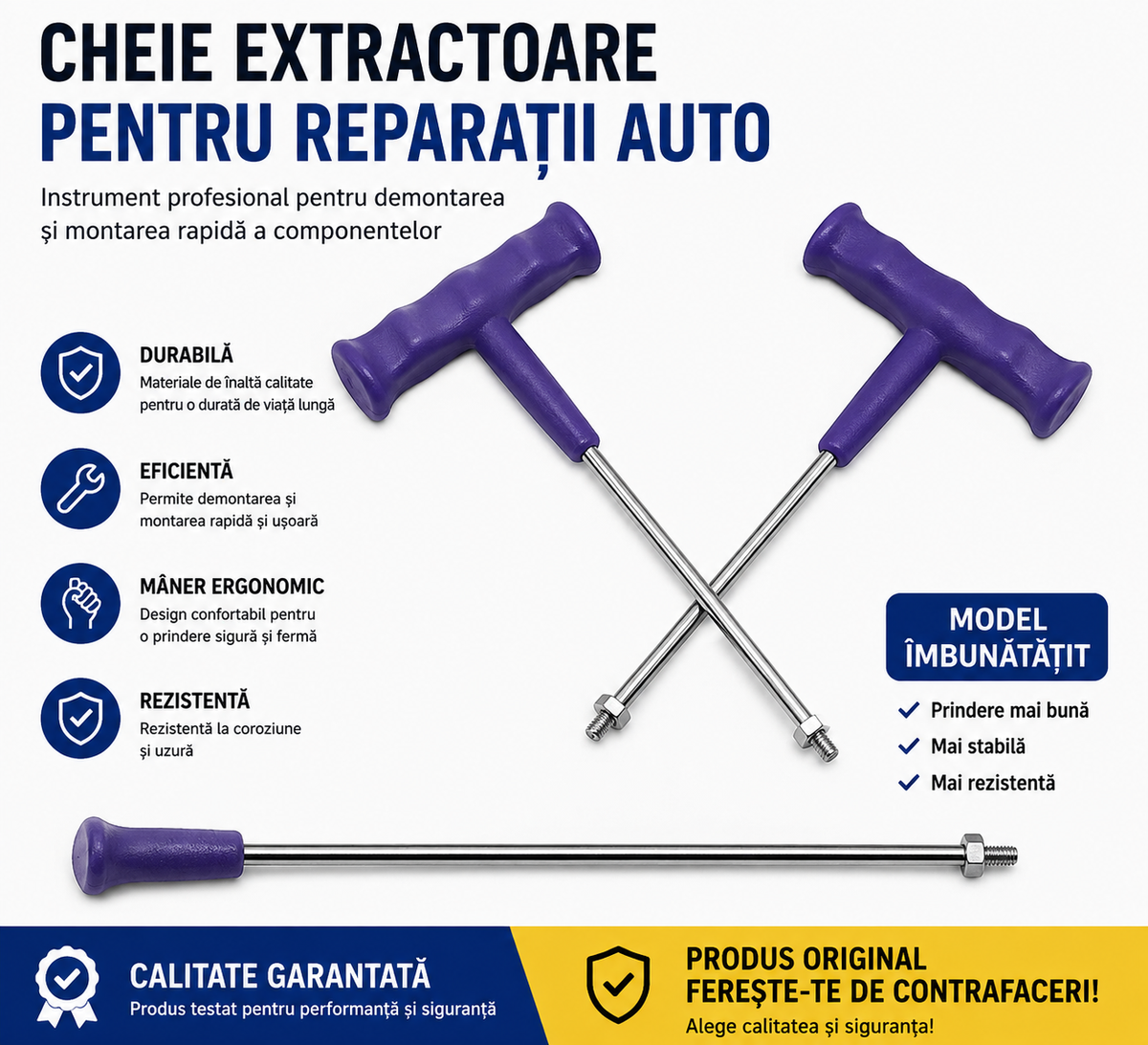 Cheie T cu mâner ergonomic – set 2 bucăți