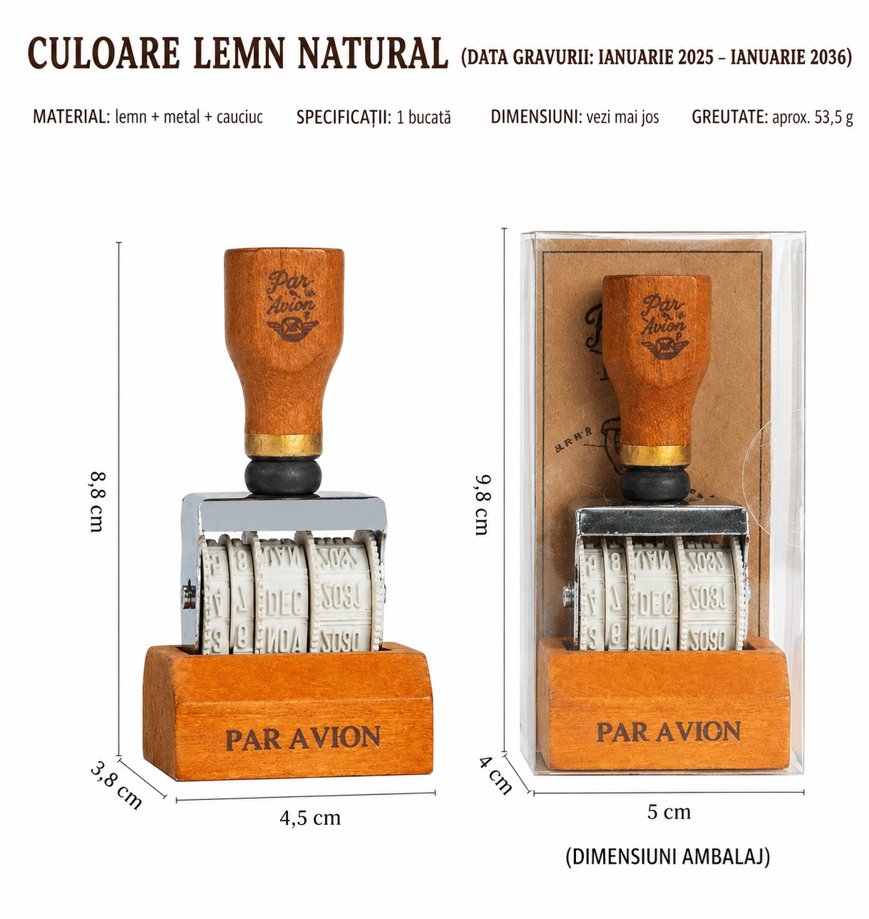 AeroStamp™ – Stampila Vintage pentru Datare Documente
