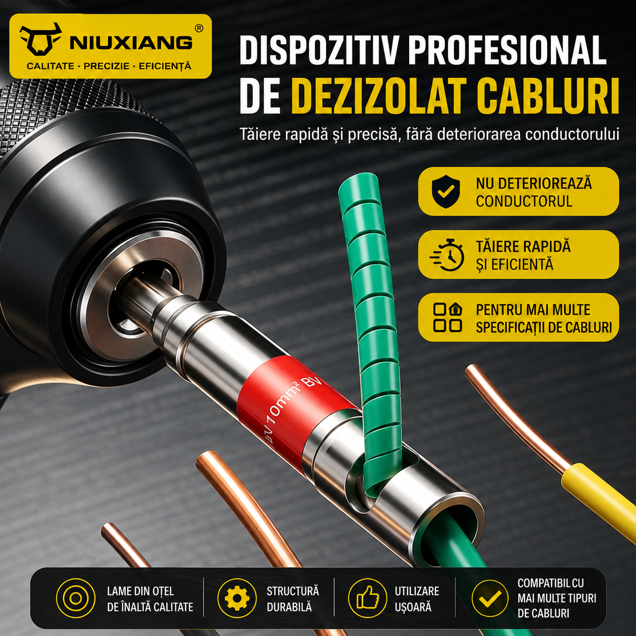 Decojitor Electric Cabluri – Compatibil cu Orice Burghiu