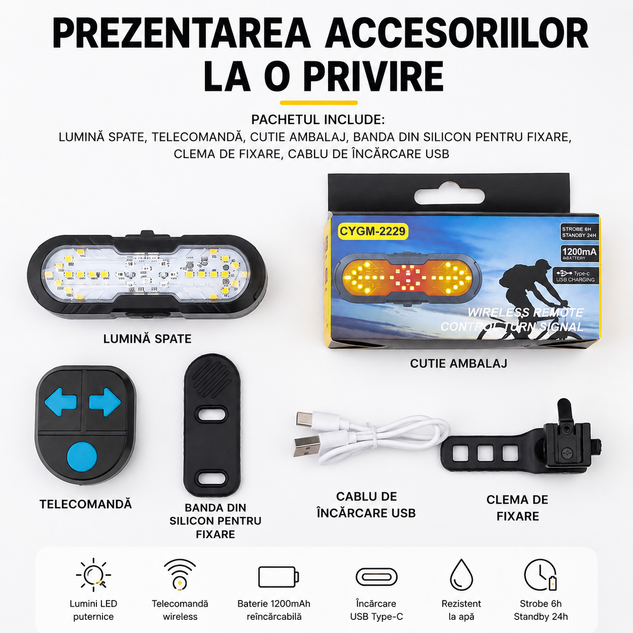 FlashRide™ – Semnalizator Inteligent Wireless pentru Bicicleta
