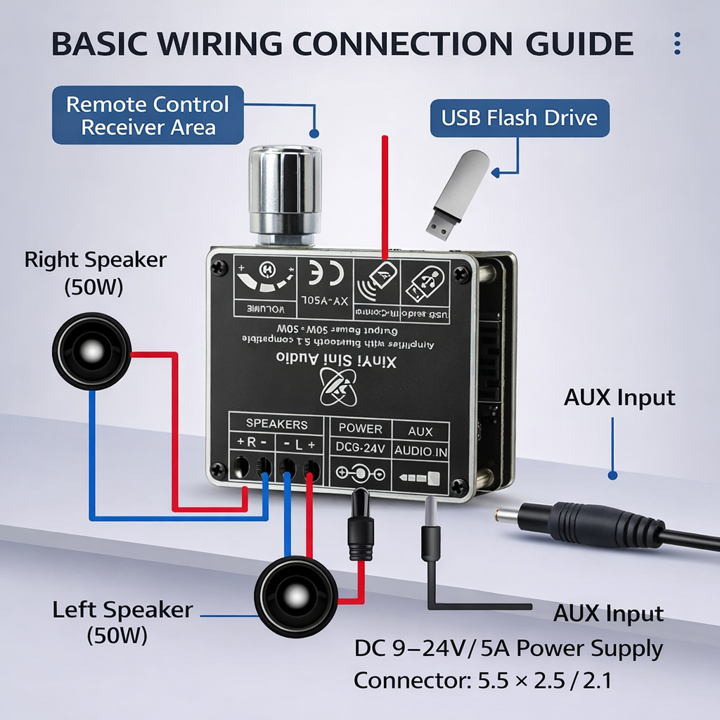 Ampify™ – Amplificator Audio Bluetooth 100W (50W + 50W)
