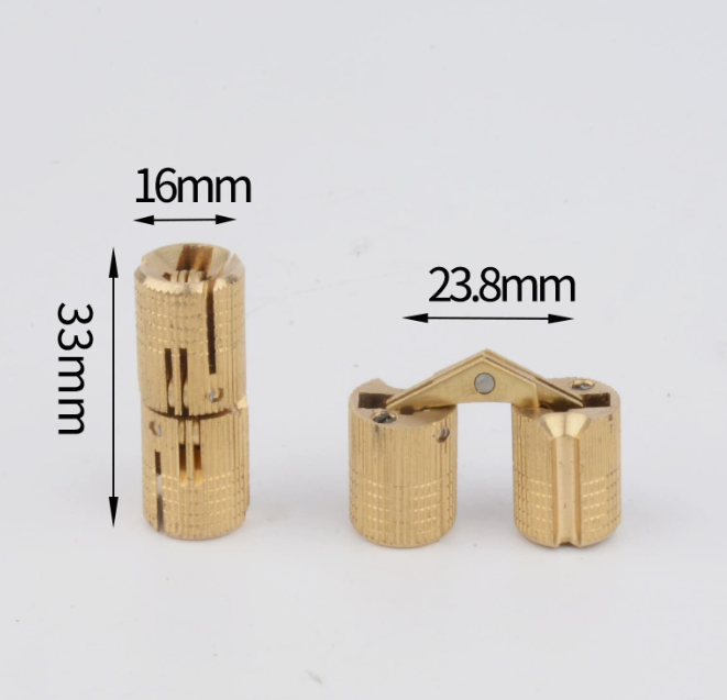 InvisiHinge™ – Set 2 Balamale Ascunse Premium din Alama M16 x 33 mm