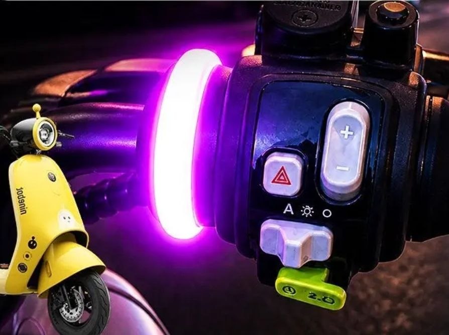 Inel LED RGB pentru ghidon scuter sau motocicletă