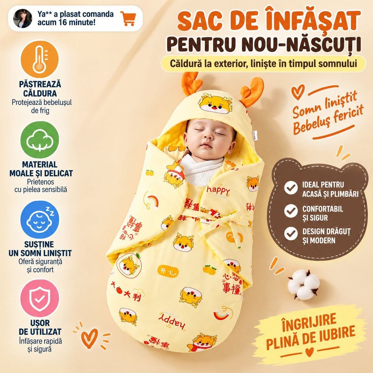 Sac de înfășat pentru nou-născuți – confort și căldură