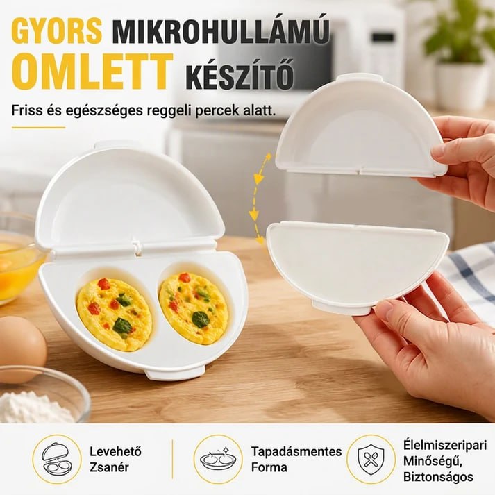 Preparator de omletă la microunde – rapid și fără murdărie