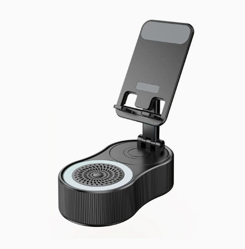Suport telefon 3-în-1 cu Boxă Bluetooth și Încărcător