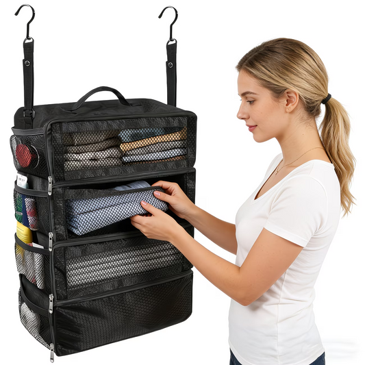 TravelNest™ – Organizator Suspendat pentru Haine si Accesorii de Calatorie