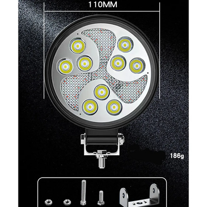 Voltaris™ - Proiector LED Rotund 9 Chipuri pentru Offroad si Utilaje (Set 2 Bucati)