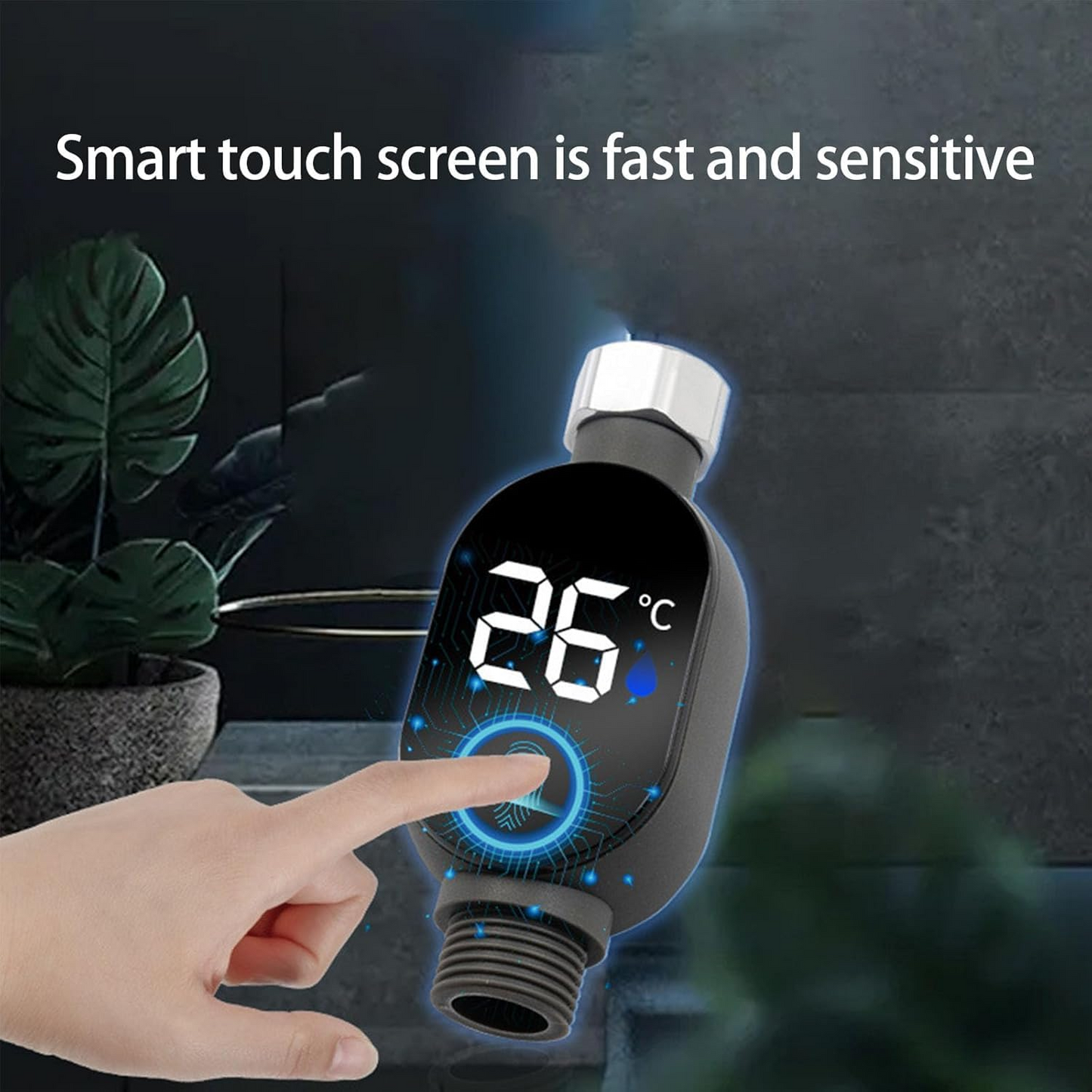 AquaTemp™ – Termometru Digital LED pentru Dus cu Indicator Color (0–99°C)