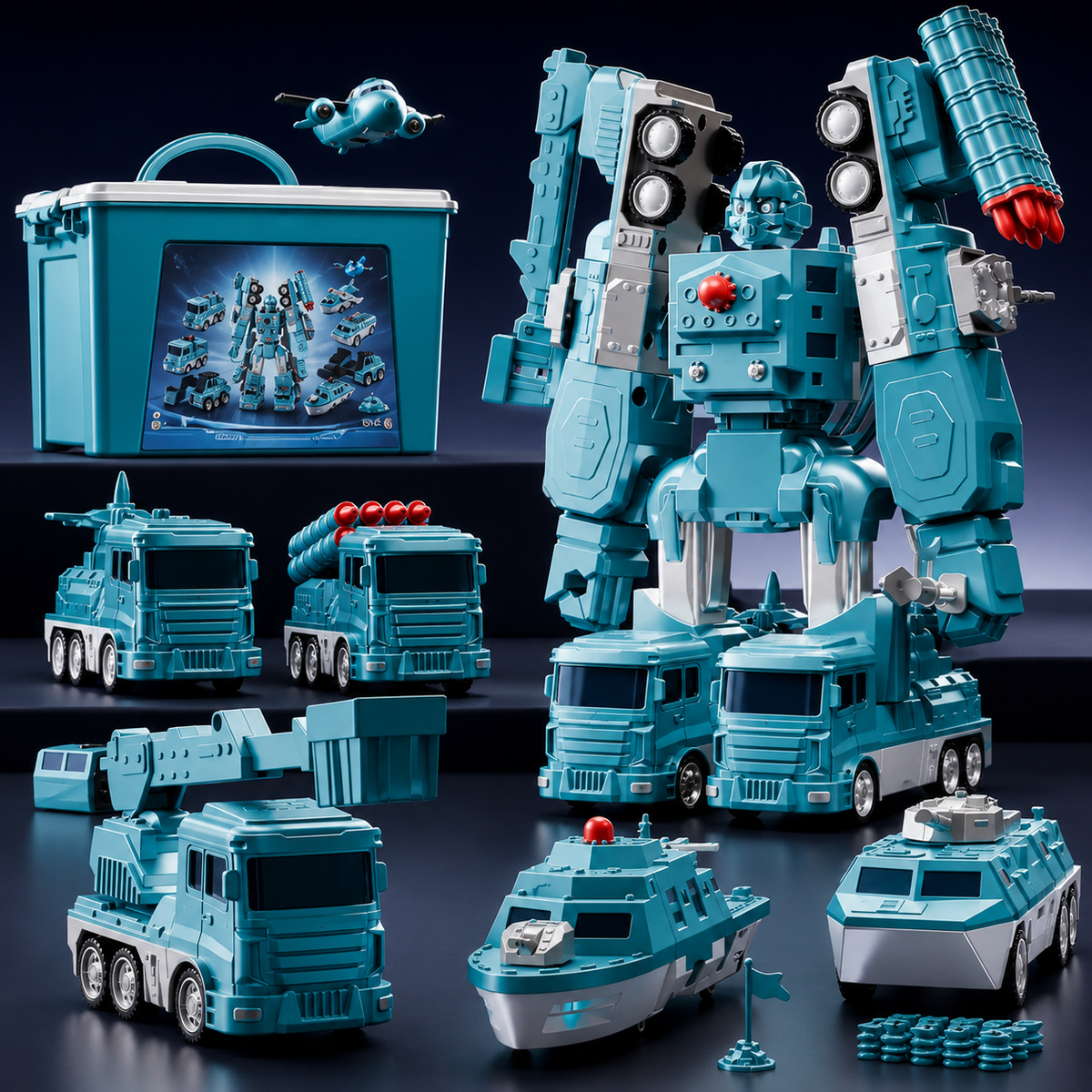 Robot Transformers Magnetic din Vehicule Militare - 35 Piese