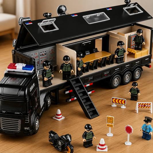 Camion de Poliție cu Comandament Mobil – Set de Joacă Complet