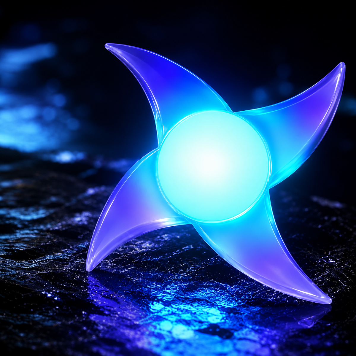 Shuriken Luminos cu LED – 7 Culori, se Rotește