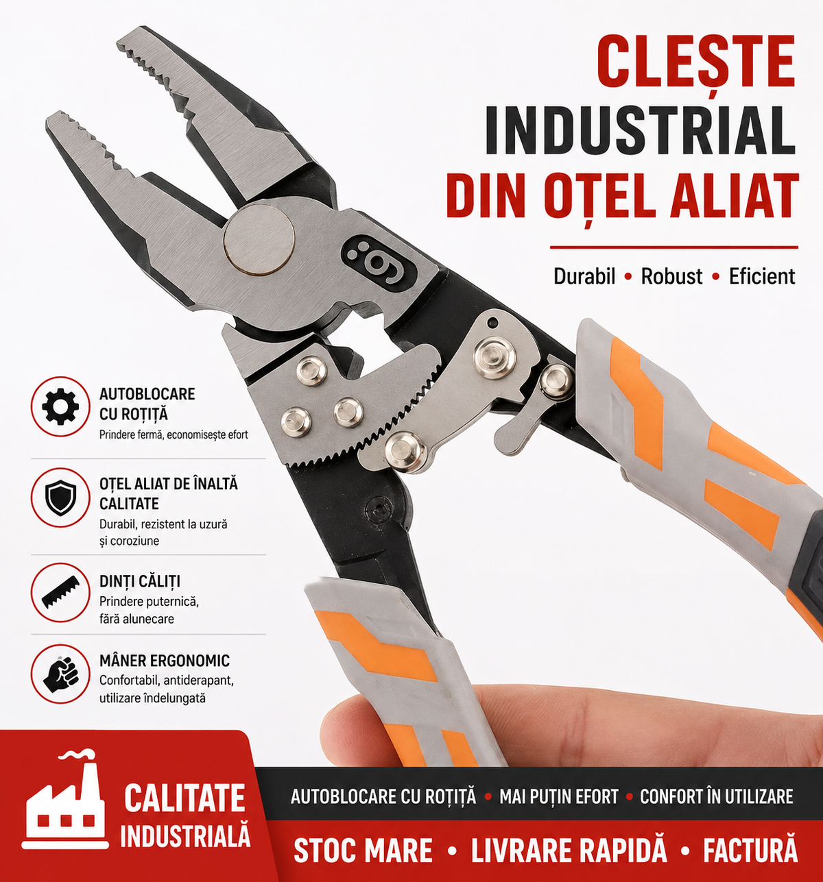 Clește Multifuncțional Industrial cu Blocare Automată