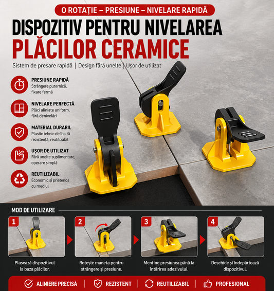 Nivele Refolosibile pentru Gresie și Faianță – Set Profesional (50buc)