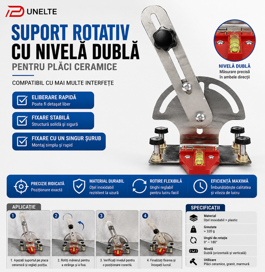 Suport Rotativ cu Nivele pentru Gresie și Faianță