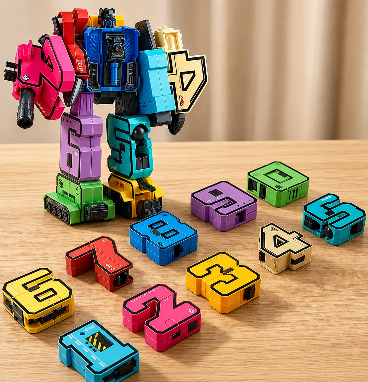 Robot Transformabil din Cifre 0-9 – Set Complet