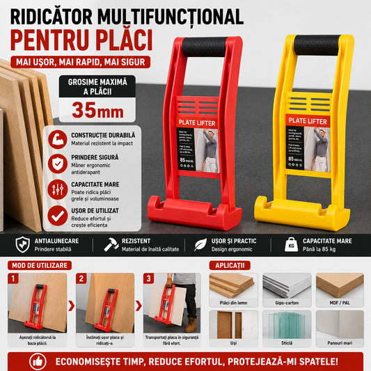 Mâner ergonomic pentru transport plăci și panouri