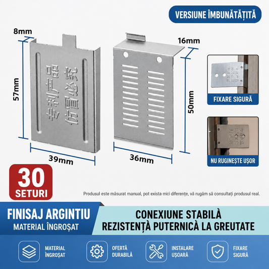 Suport de Perete din Metal – Montaj Rapid, Fără Scule (30perechi)