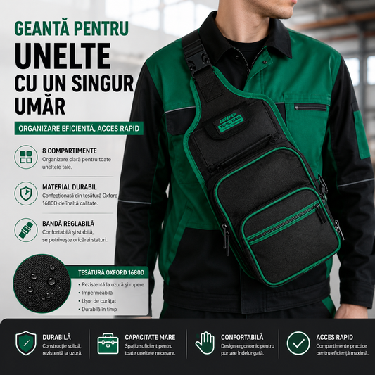 Geantă de Lucru Crossbody – 8 Compartimente
