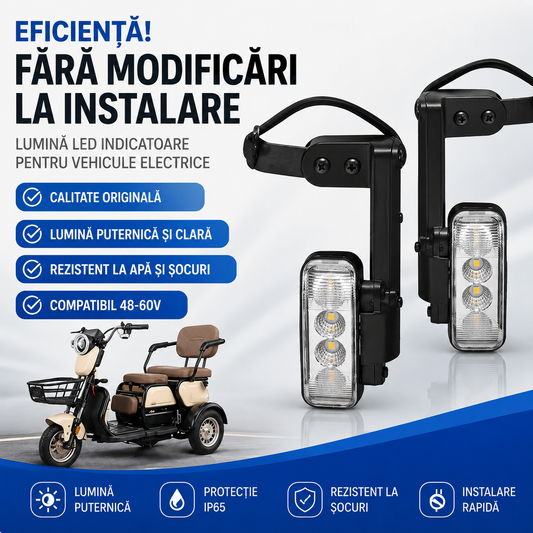 Lumini LED Semnalizare Tricicletă Electrică – Set 2 buc
