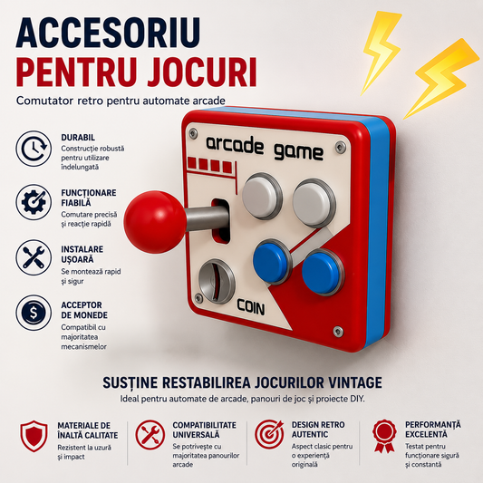 Controler Arcade Retro – Joystick și Butoane pentru Nostalgie