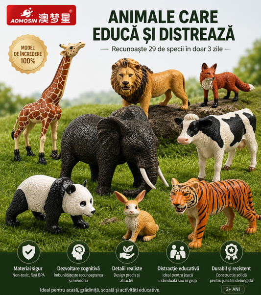 Set Figurine Animale Sălbatice – 29 de Animale pentru Copii