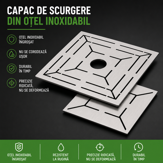 Șablon din inox pentru sifon de pardoseală – ajustabil