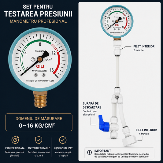 HydroTest™ – Kit Profesional pentru Testarea Presiunii Instalatiilor de Apa