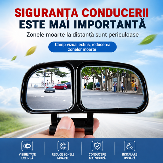 Oglindă Auxiliară Dublă pentru Unghi Mort Auto