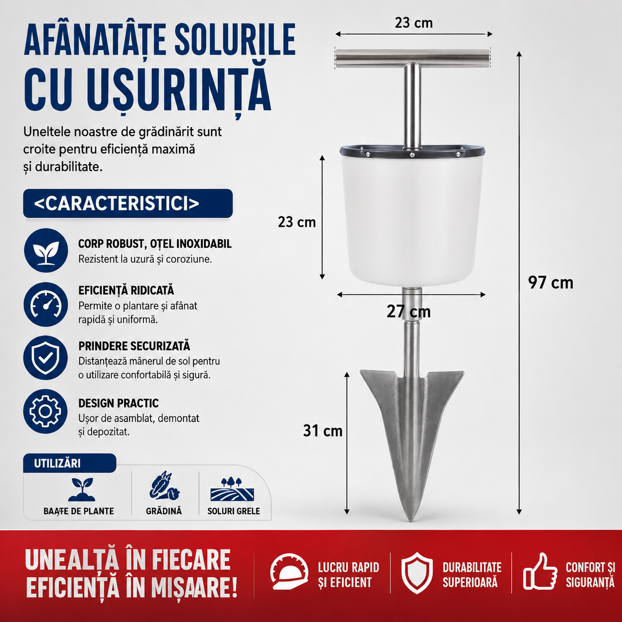 Aplicator de Îngrășământ cu Vârf – Fertilizare Rapidă