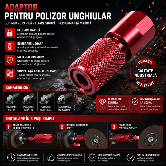 QuickLock Pro™ – Adaptor Rapid pentru Polizor Unghiular si Bormasina