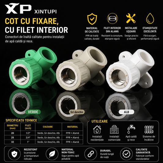 PPRFlex™ – Cot PPR cu Filet Interior 20 x 1/2, Set 3 Bucati