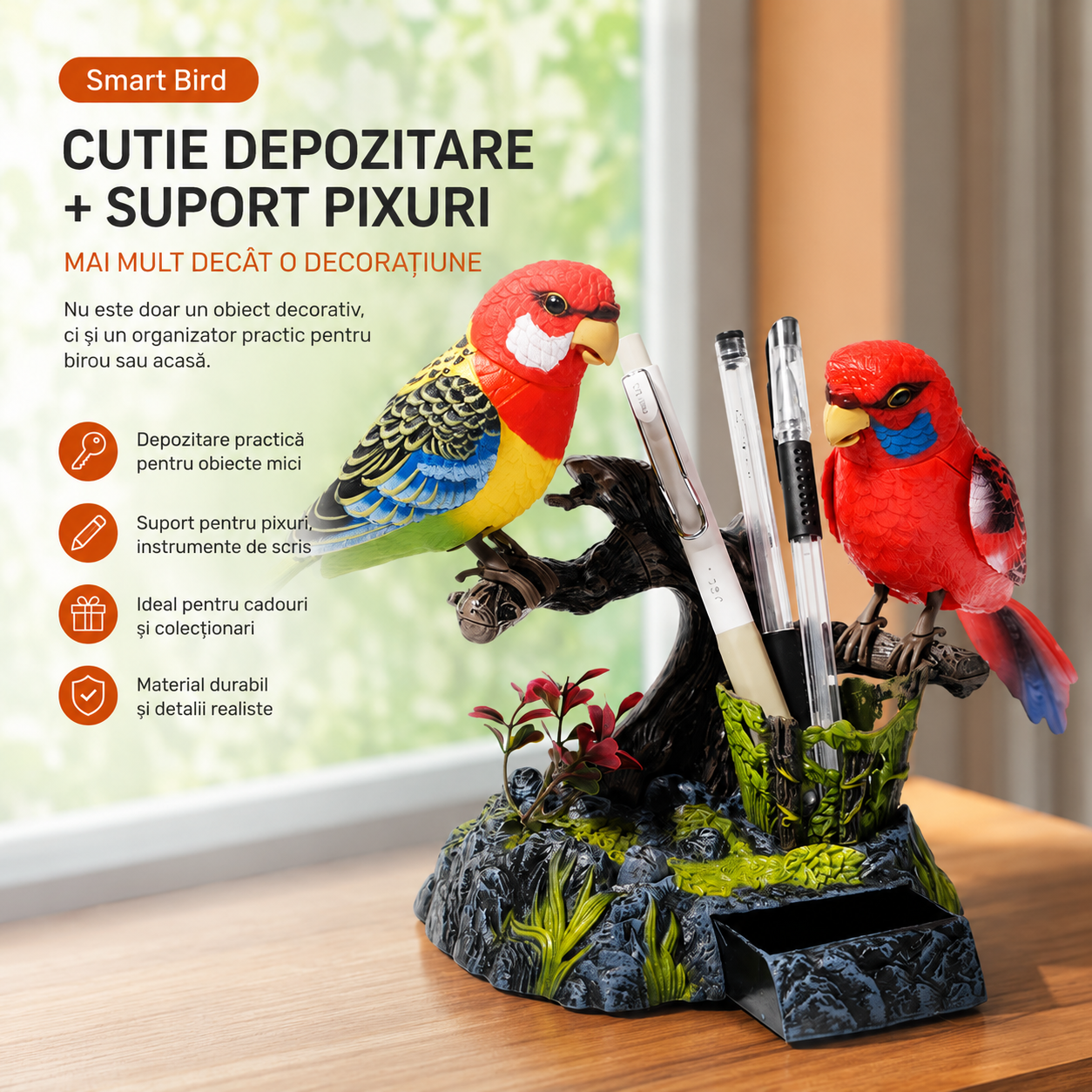 SmartBird™ - Pasari Interactive care Vorbesc si Reactioneaza la Sunet