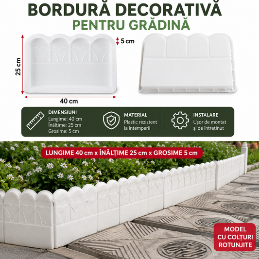 Gardiva™ – Forma Reutilizabila pentru Borduri Decorative din Beton