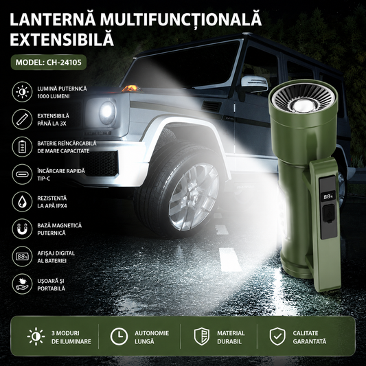 Lunaro™ – Lanterna LED Multifunctionala Telescopica