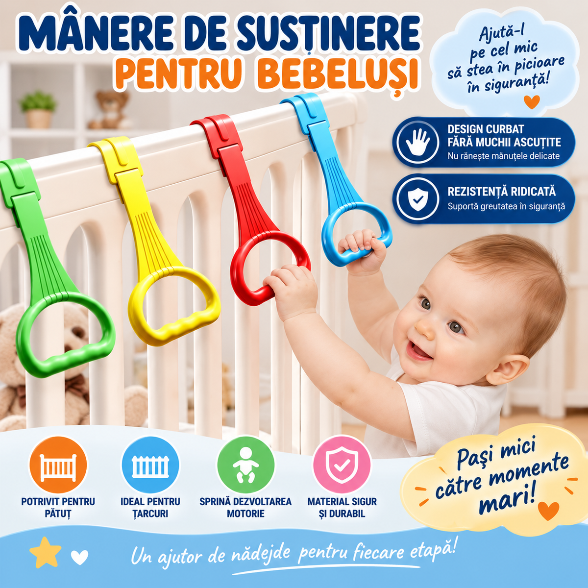 Inel de sprijin pentru bebeluși – ajutor la stat în picioare