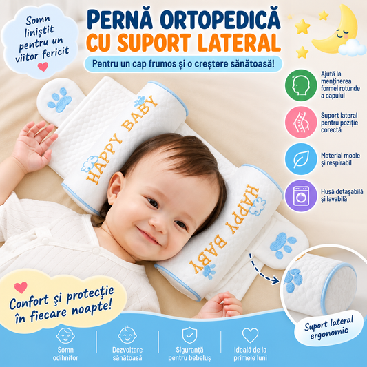 Pernă de Modelare pentru Bebeluși – Cap Rotund Perfect