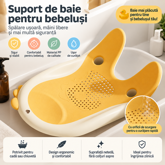 Suport de baie pentru bebeluși – formă de rățușcă