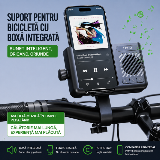 Suport Bicicletă cu Boxă Bluetooth Integrată