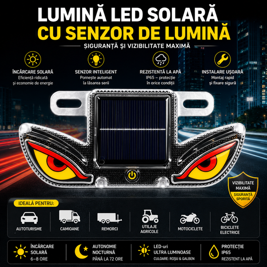 Ornament Solar Auto cu Ochi Agresivi LED