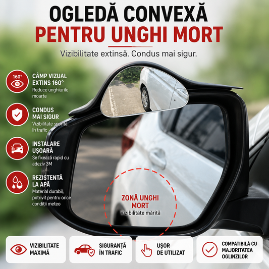 Oglindă auxiliară auto pentru eliminarea punctelor oarbe