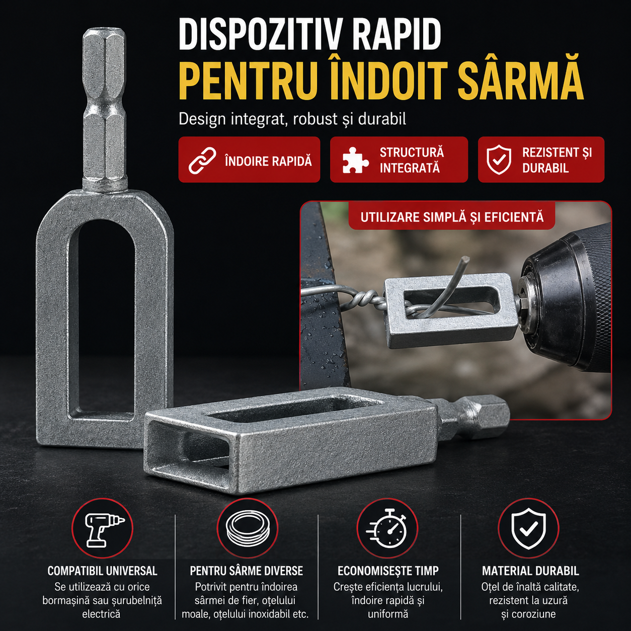 TwistLock Pro™ – Dispozitiv Profesional pentru Rasucirea si Fixarea Rapida a Sarmei