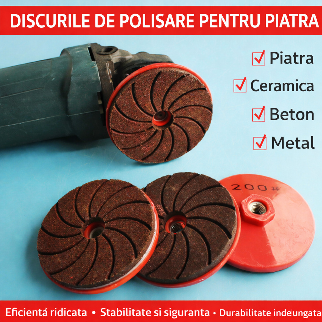 Polix™ – Set 3 discuri profesionale pentru slefuire si polish (50/100/200)