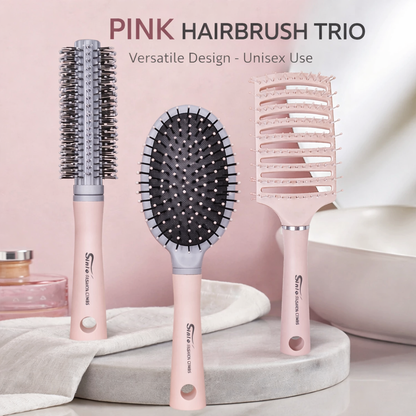 SilkyBrush™ – Set 3 perii profesionale pentru par (descurcare, volum si styling)