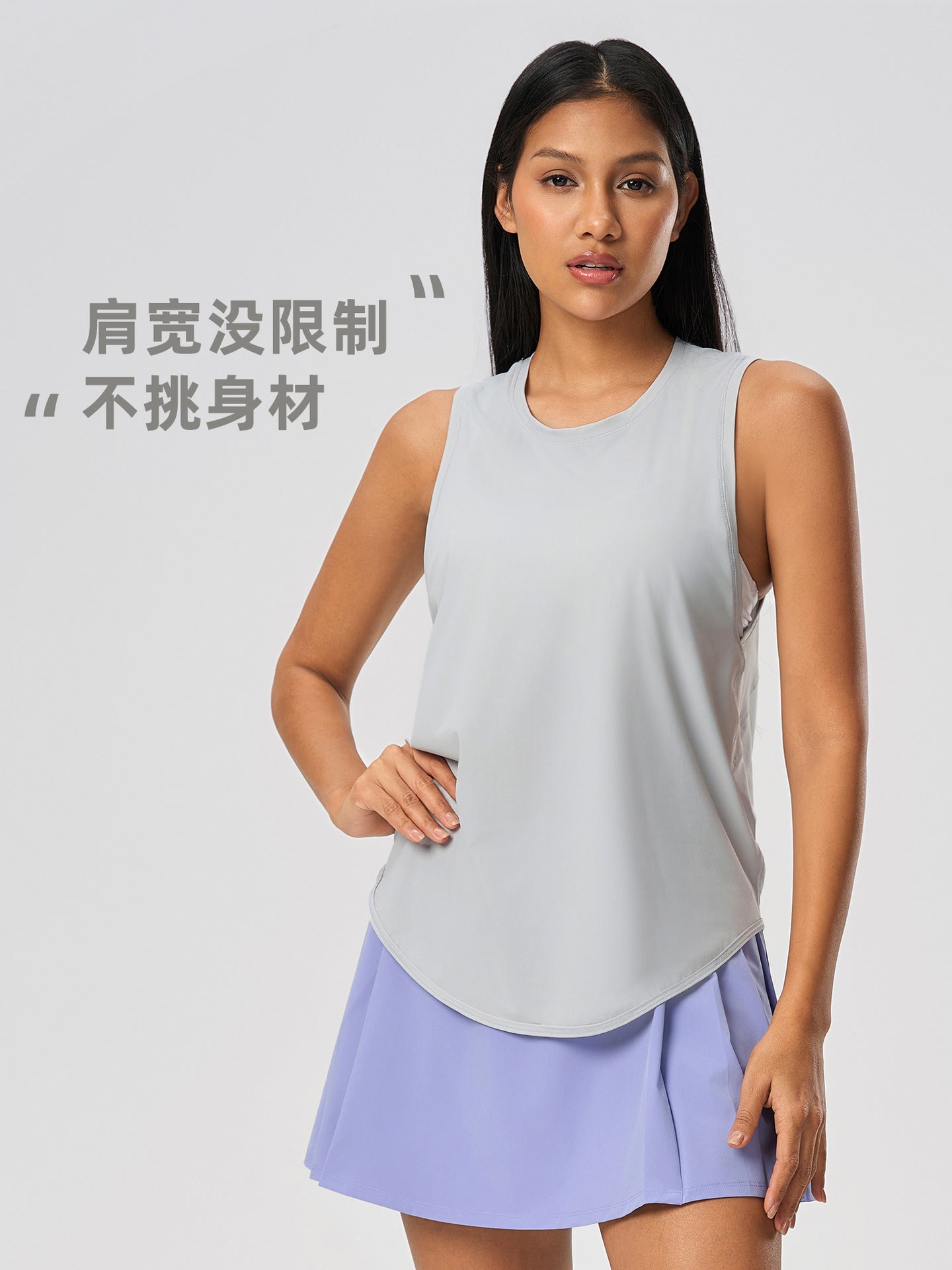 Top din material respirabil pentru sportivi, cu mânecă fără umeri - image 6