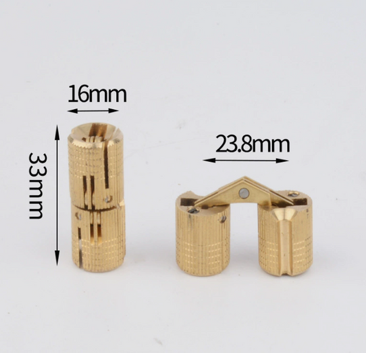 InvisiHinge™ – Set 2 Balamale Ascunse Premium din Alama M16 x 33 mm