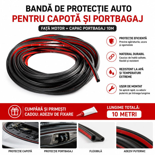 Bandă protecție capotă și portbagaj auto – 10 metri