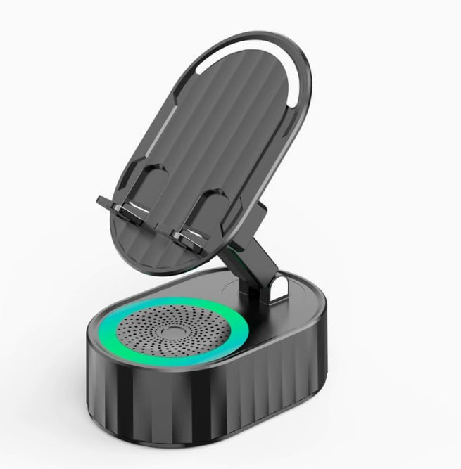 Stand telefon cu boxă Bluetooth și lumină LED