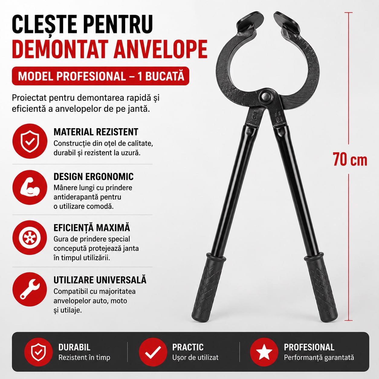 Clește Profesional pentru Demontat Anvelope – 70 cm