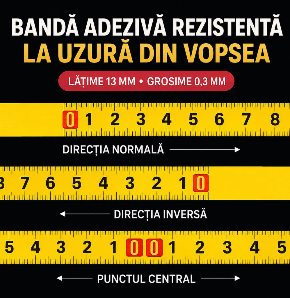 Bandă adezivă pentru ruletă – rezistentă la uzură (3m)